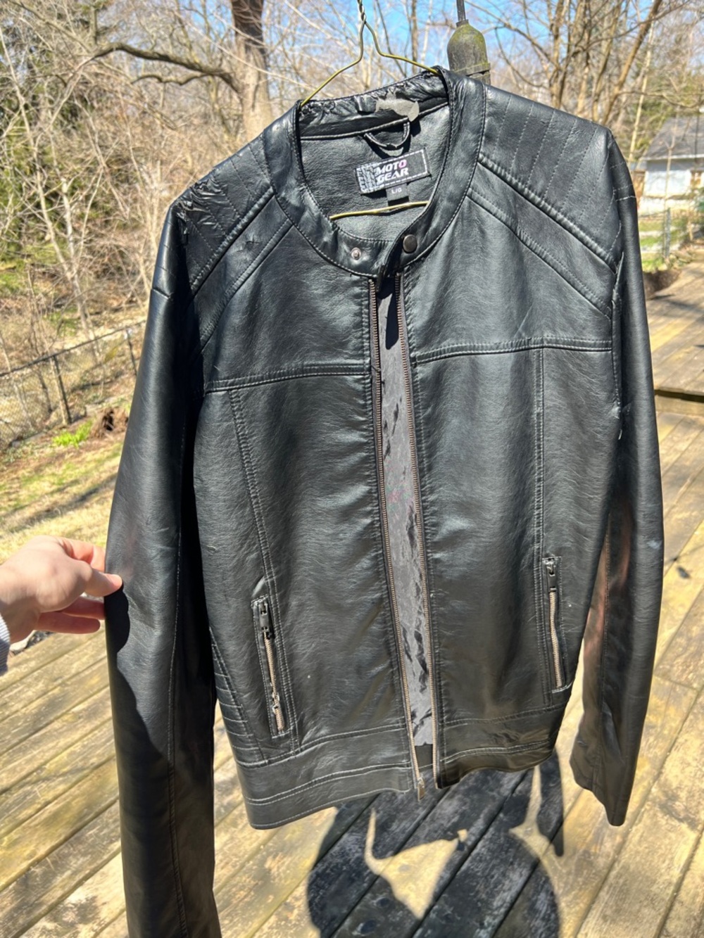 Men's Black Leather Motorcycle Jacket